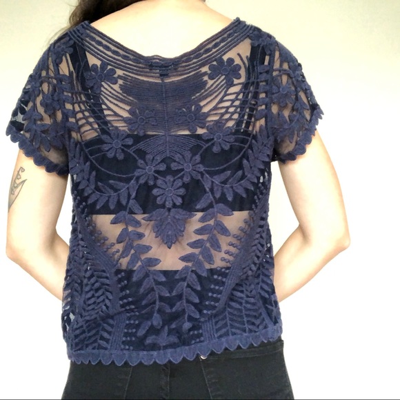 EXPRESS Lace Pattern Shirt - Picture 3 of 4